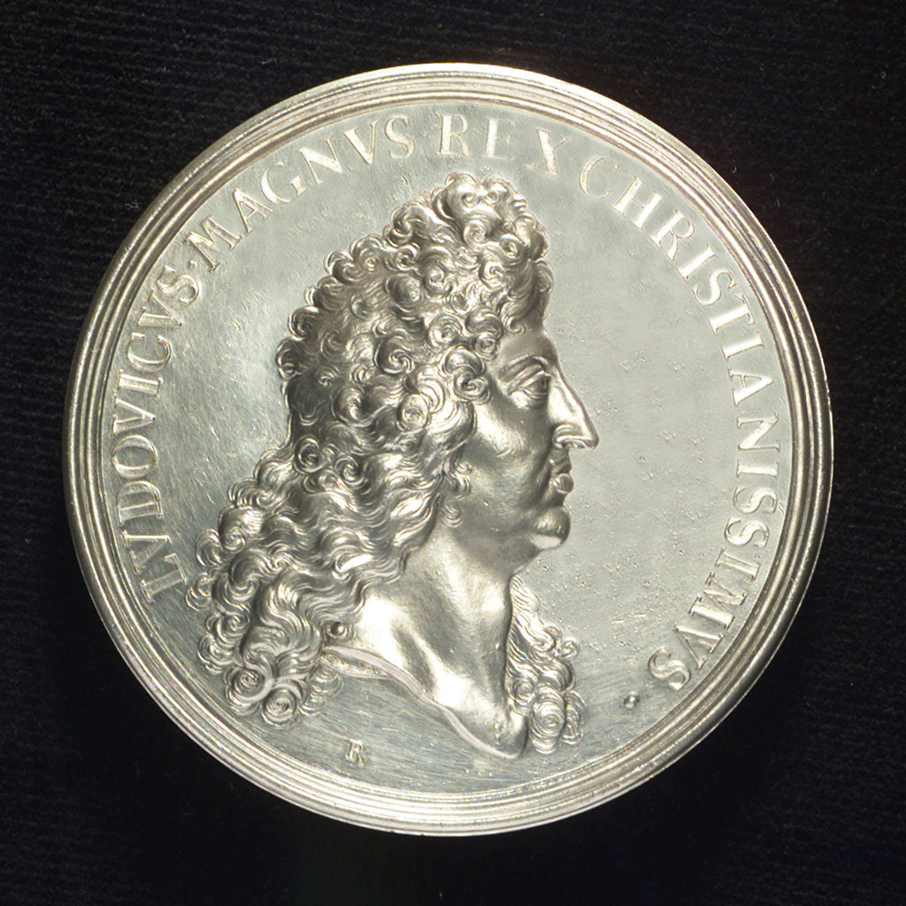 Detail of Medal commemorating the action off Beachy Head, 1690; obverse by H. Roussel