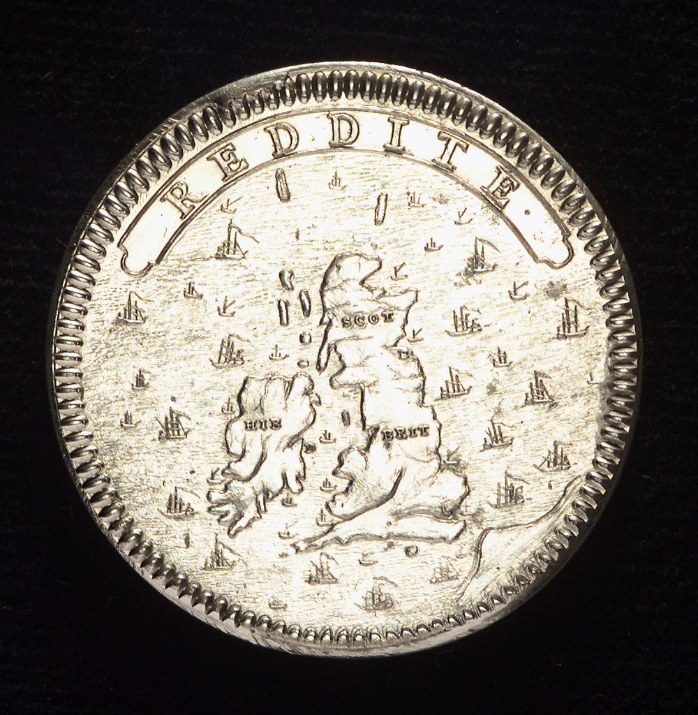 Detail of Medal commemorating James the Elder Pretender (1688-1766); reverse by N. Roettier