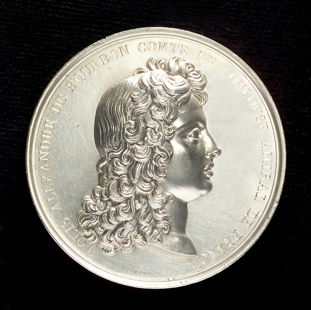 Detail of Memorial medal to Admiral Louis Alexandre de Bourbon, Comte de Toulouse (1678-1737), commemorating the action off Malaga 1704; obverse by R. Gayrard