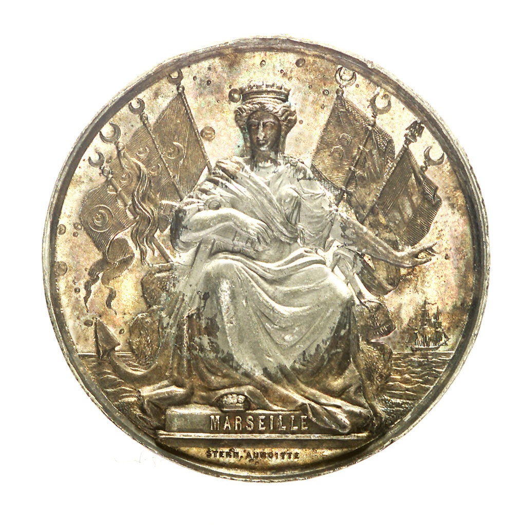 Detail of Medal commemorating the General Steam Navigation Company; reverse by A. Stern