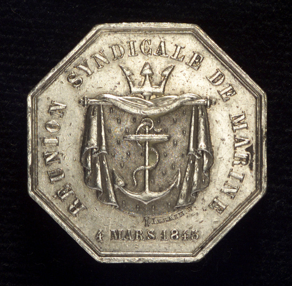 Detail of Medal commemorating the Réunion syndicate de Marine by Allain