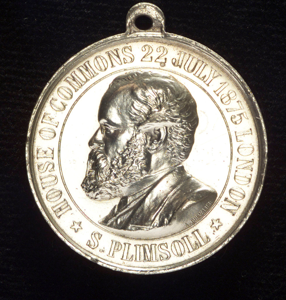 Detail of Medal commemorating Samuel Plimsoll (1824-1898) and the coffin-ships; obverse by A. Chevalier