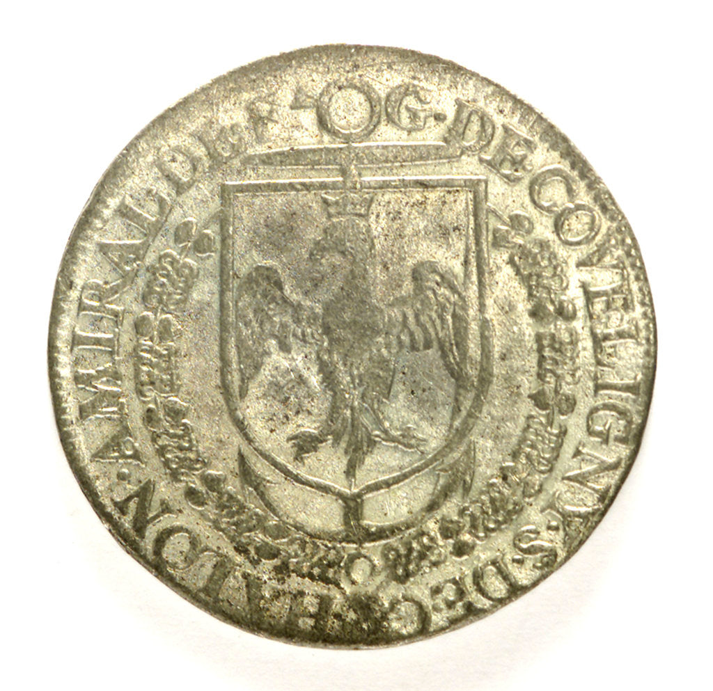 Detail of Counter commemorating Admiral Gaspard de Coligny (1516-1572); obverse by unknown