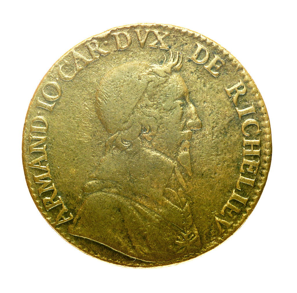 Detail of Counter commemorating Cardinal Armand Jean Duplessis, Duc de Richelieu (1585-1642); obverse by unknown