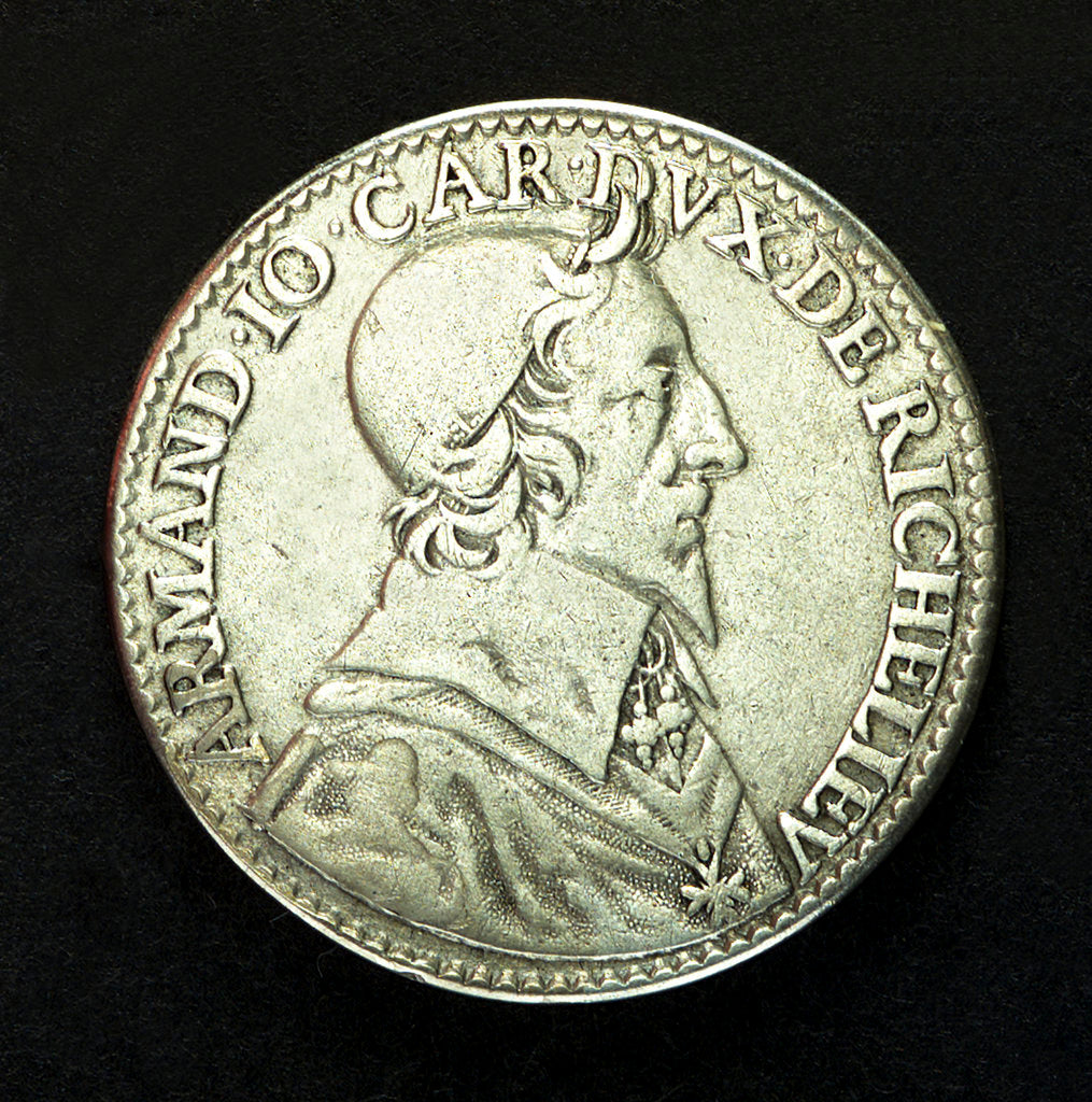 Detail of Counter commemorating Cardinal Armand Jean Duplessis, Duc de Richelieu (1585-1642); obverse by unknown