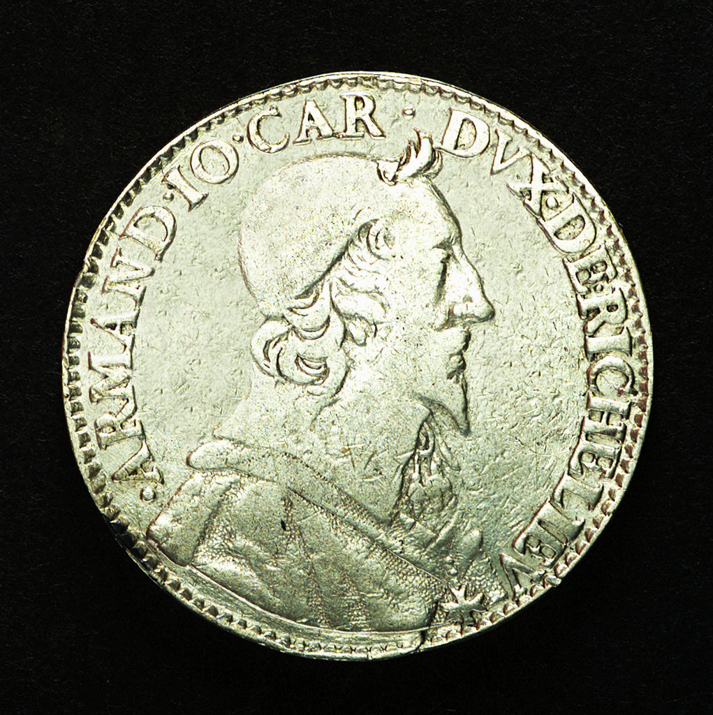 Detail of Counter commemorating Cardinal Armand Jean Duplessis, Duc de Richelieu (1585-1642); obverse by unknown