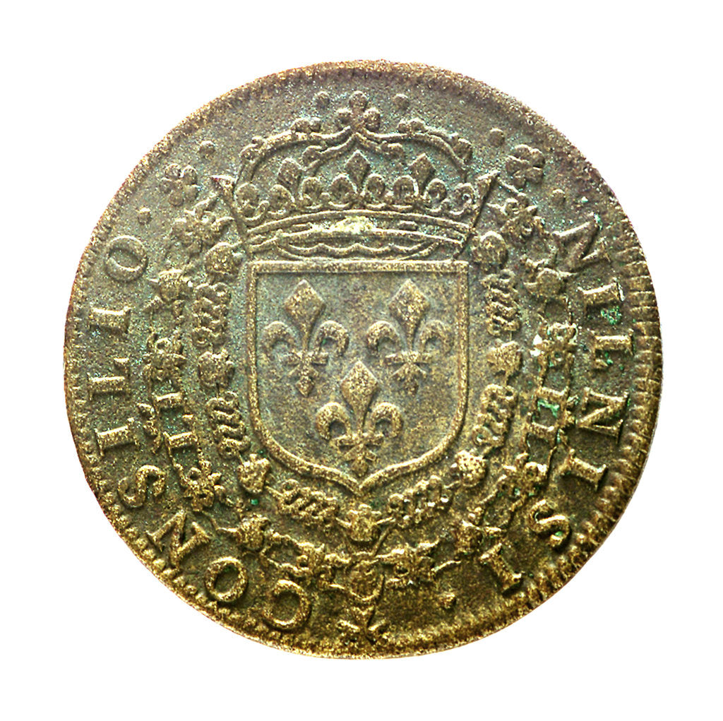 Detail of Counter commemorating the death of Cardinal Richelieu, 1642; obverse by unknown