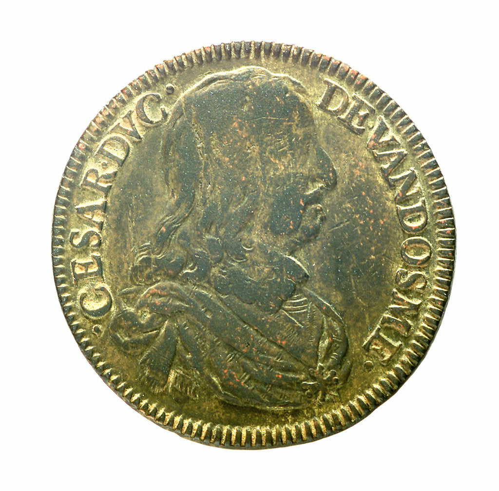 Detail of Counter commemorating French ships being seized by the Dutch, 1658; obverse by unknown