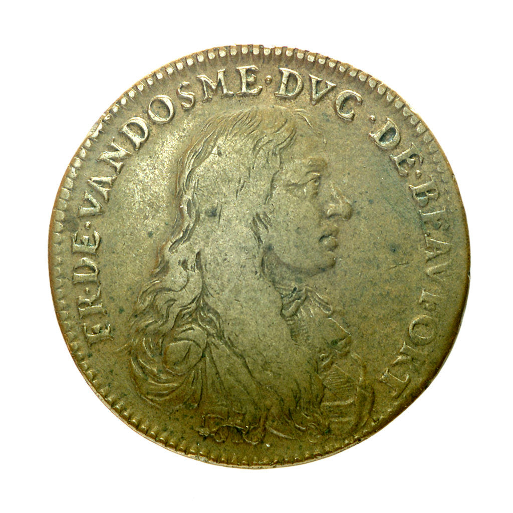 Detail of Counter commemorating Admiral César, Duc de Vendôme (1594-1665) by unknown
