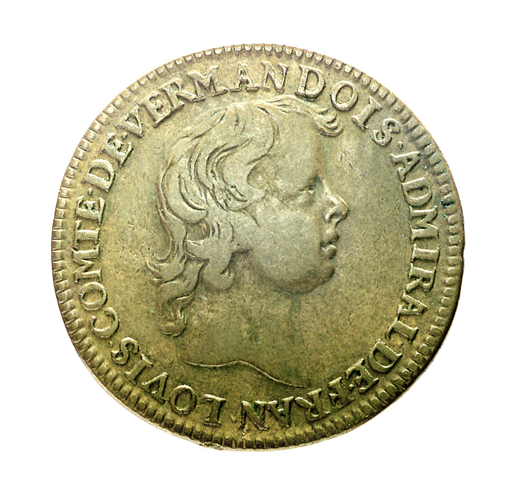 Detail of Counter depicting Admiral Louis de Bourbon, Comte de Vermandois (1667-1683)  in childhood; obverse by unknown