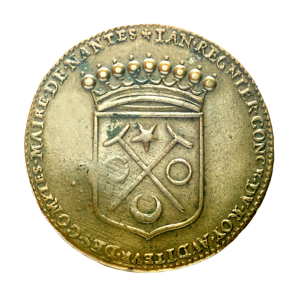 Detail of Counter commemorating J. Regnier, King's Equerry, Lord of La Souchais; obverse by unknown