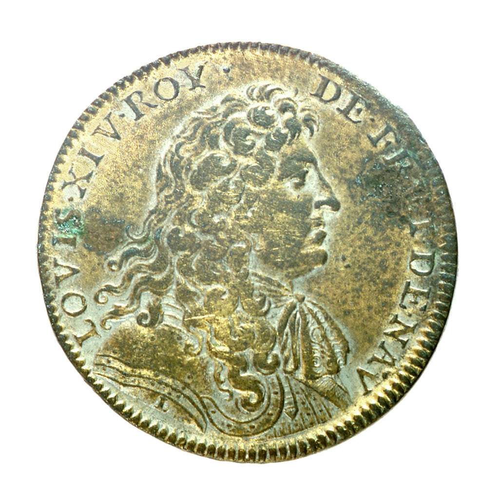 Detail of Counter commemorating the defeat of the Spanish fleet, 1676; obverse by Lowenstein