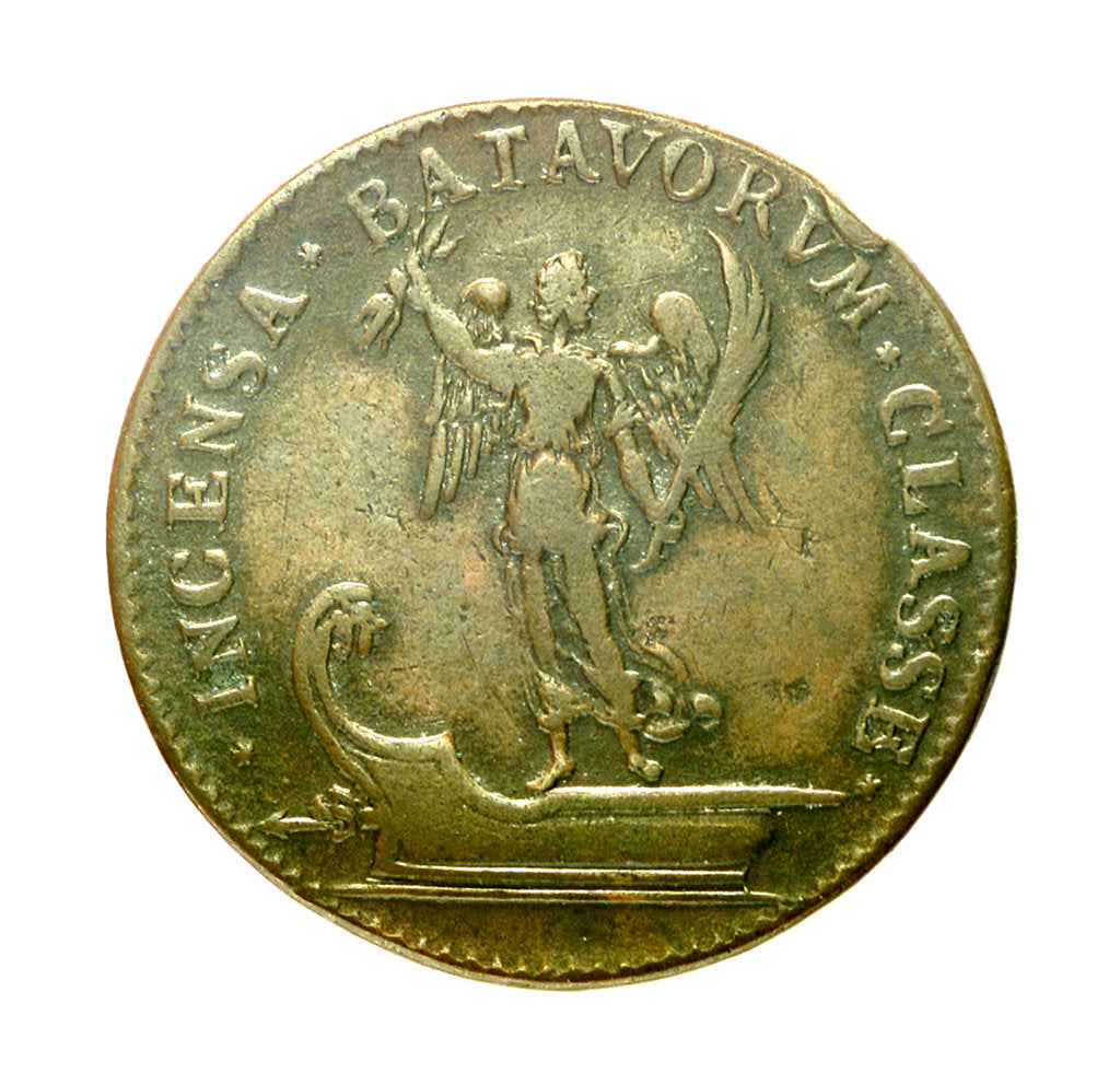 Detail of Counter commemorating the capture of Tobago, 1677; reverse by J. Nilis