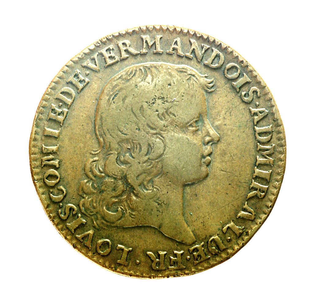 Detail of Counter commemorating the reform of longitude; obverse by unknown