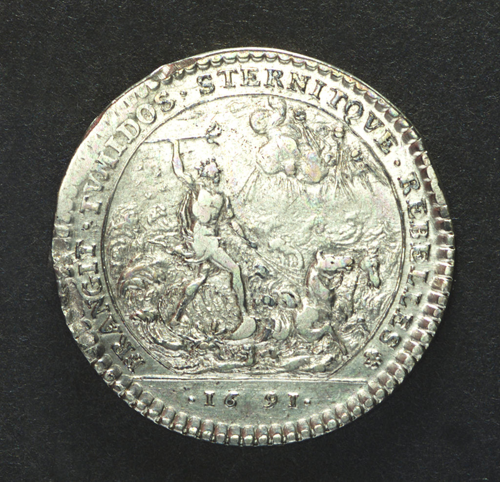 Detail of Counter commemorating the action off Beachy Head, 1690; reverse by unknown