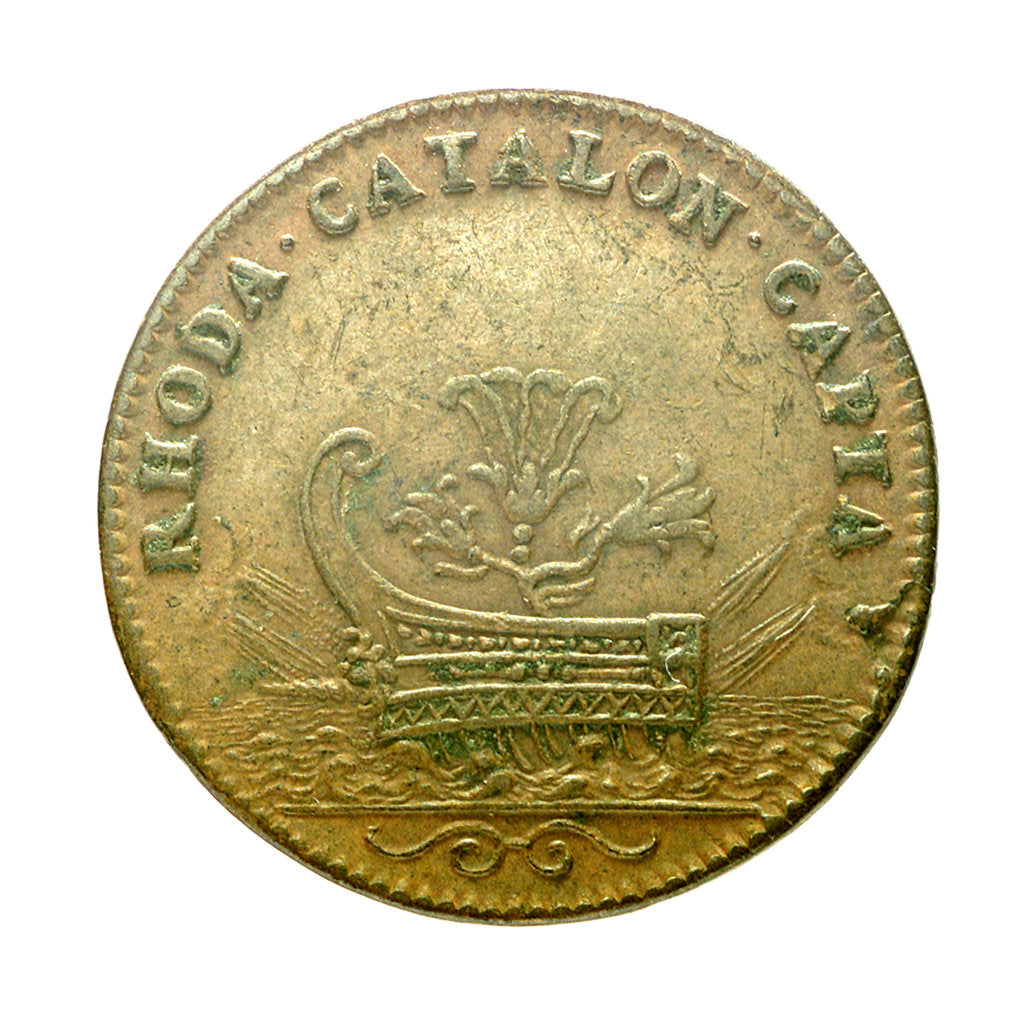 Detail of Counter commemorating the second capture of Rosas, 1693; reverse by unknown