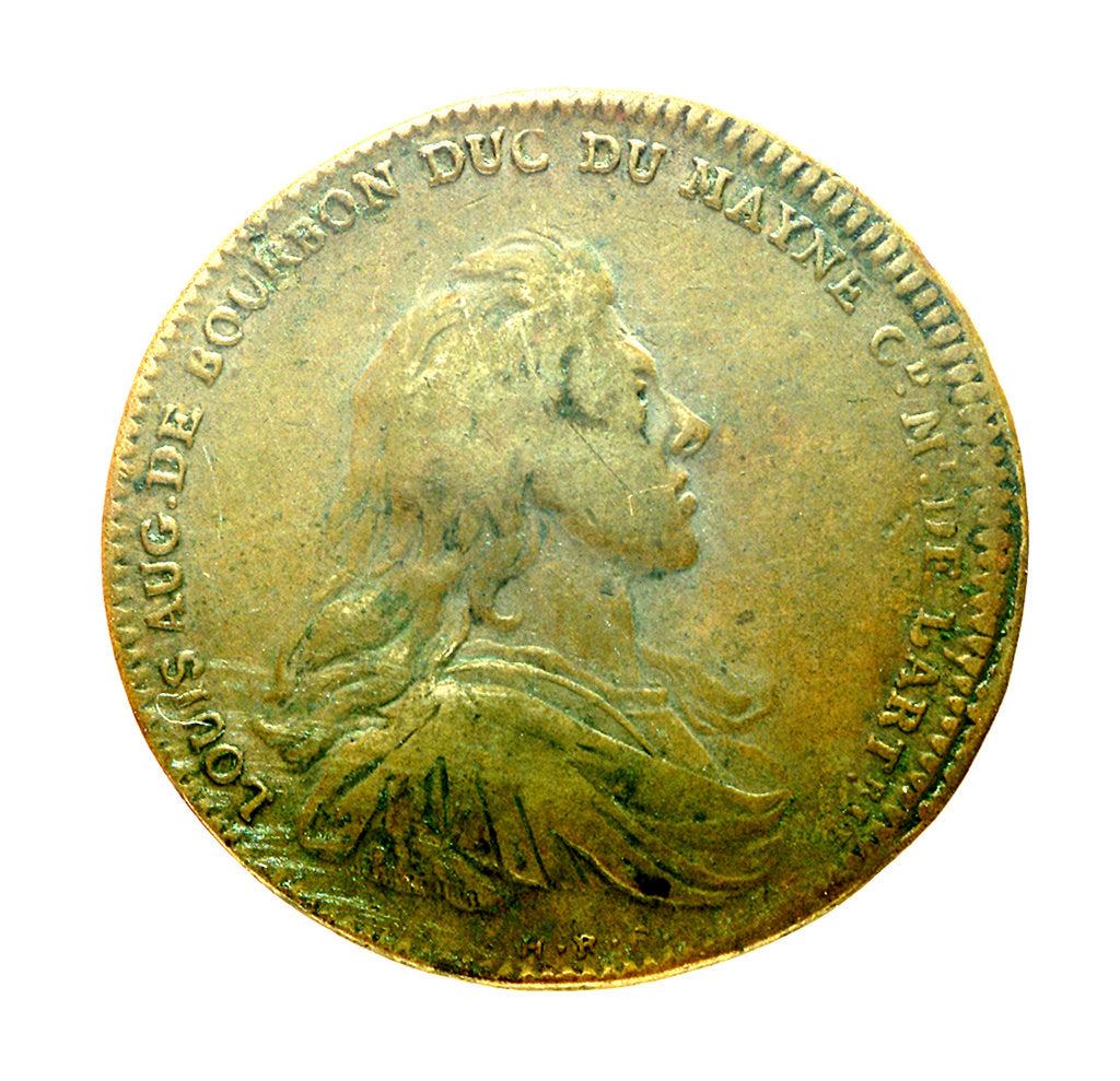 Detail of Counter commemorating Louis A. de Bourbon, Duc du Maine, Grandmaster of Artillery; reverse by H. Roussel