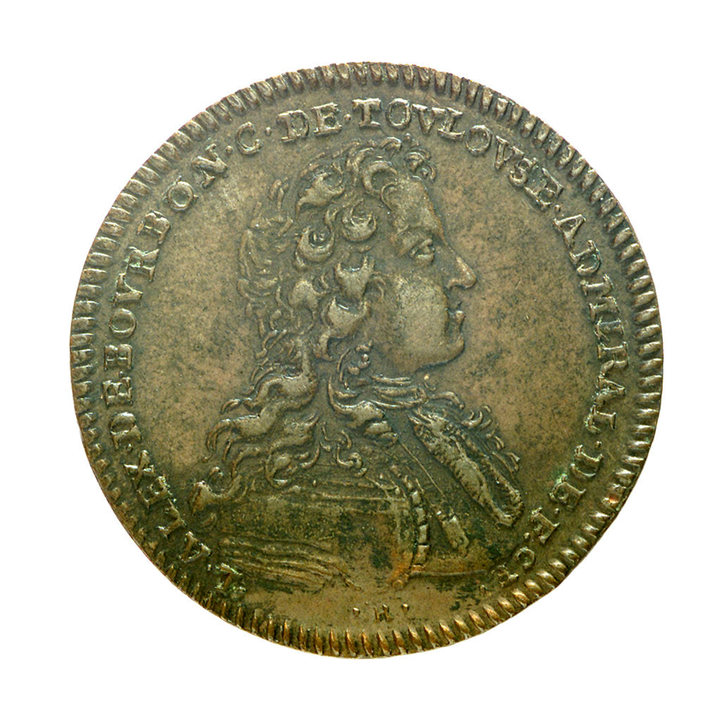 Detail of Counter commemorating the British bombardment of St Malo, 1696; obverse by H.