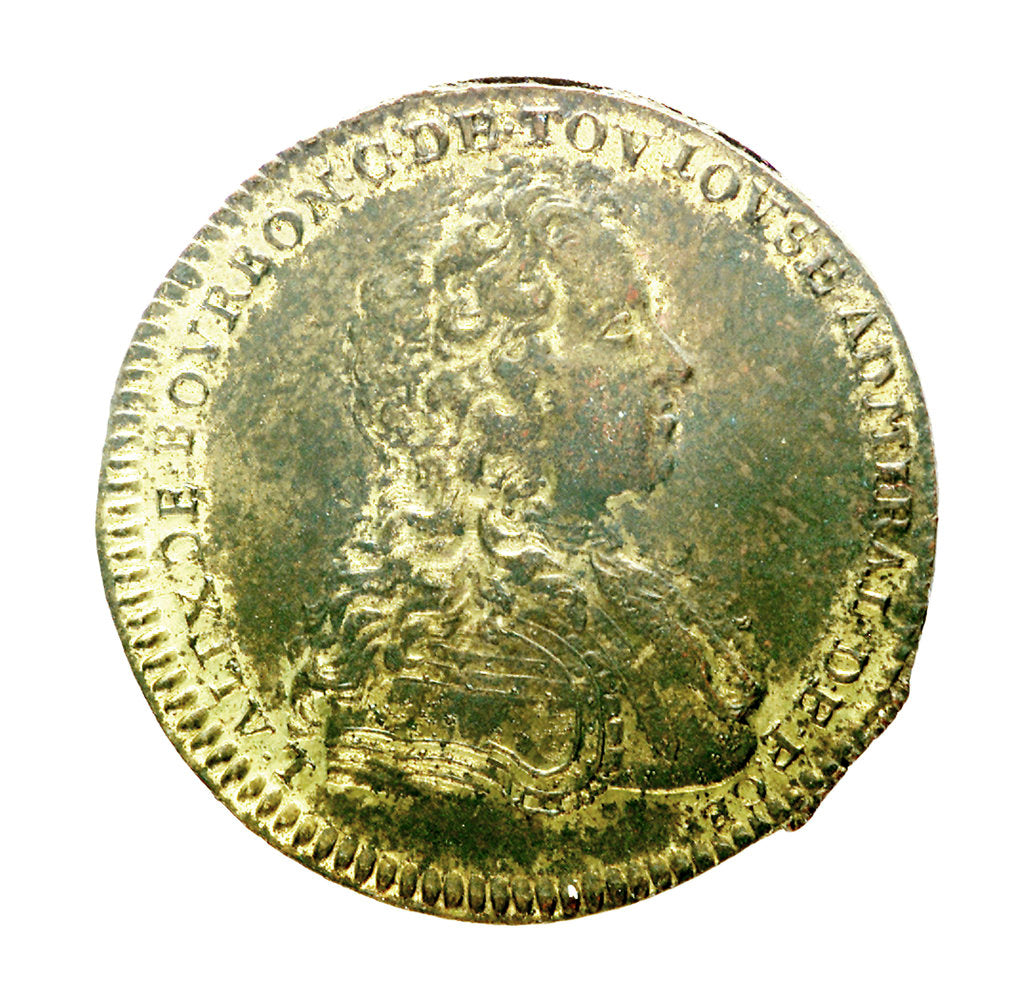 Detail of Counter commemorating the cruise of Beauchesne to the coasts of Chile and Peru for trade purposes; obverse by unknown