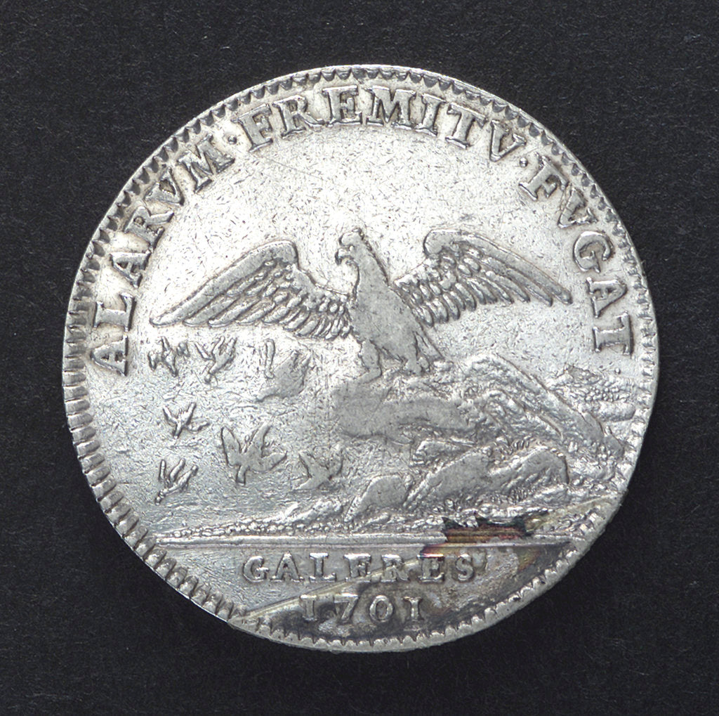 Detail of Counter commemorating the war of the Spanish succession; reverse by H. Roussel