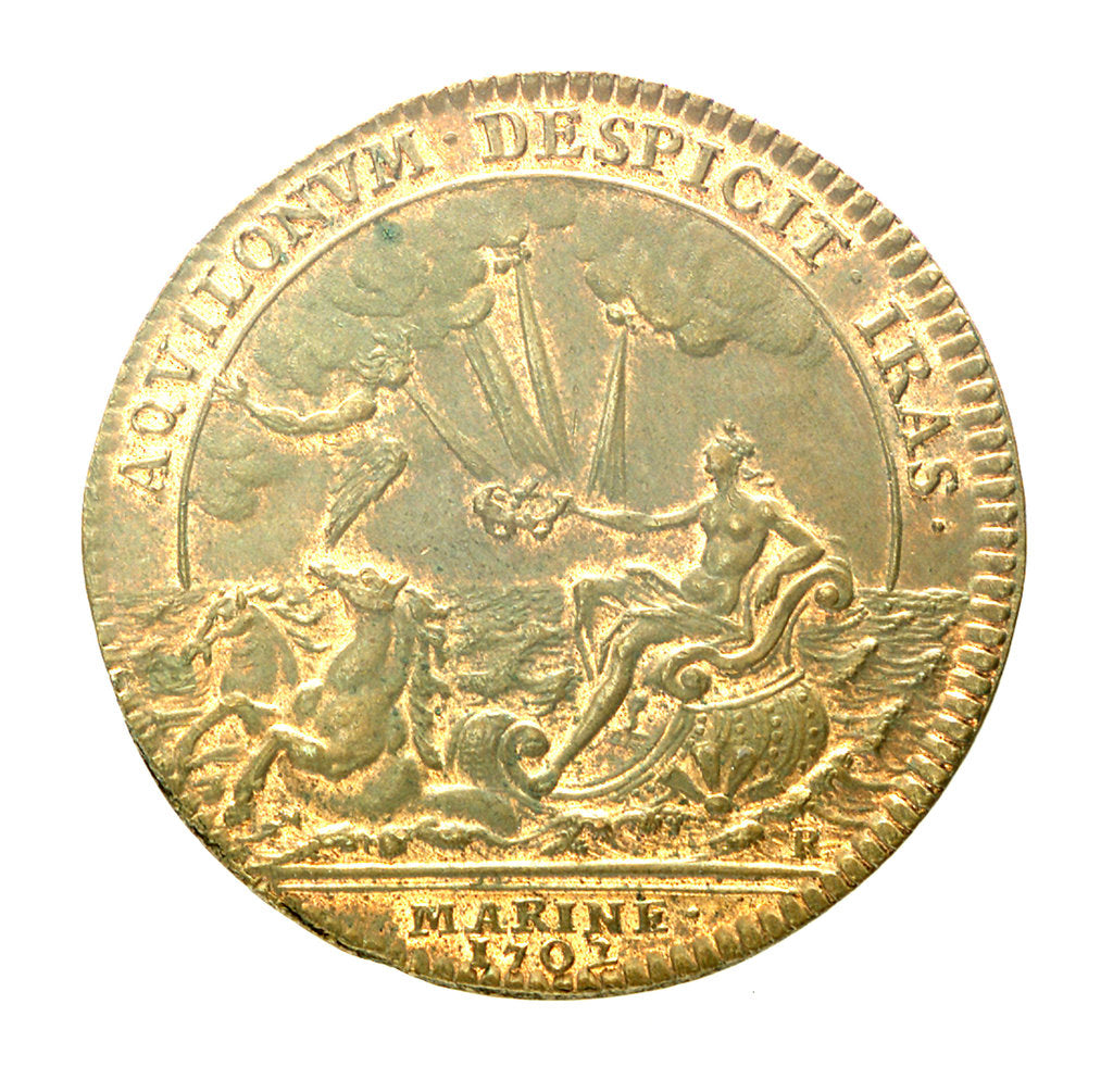 Detail of Counter commemorating the Anglo-Dutch-Austrian coalition; reverse by H. Roussel