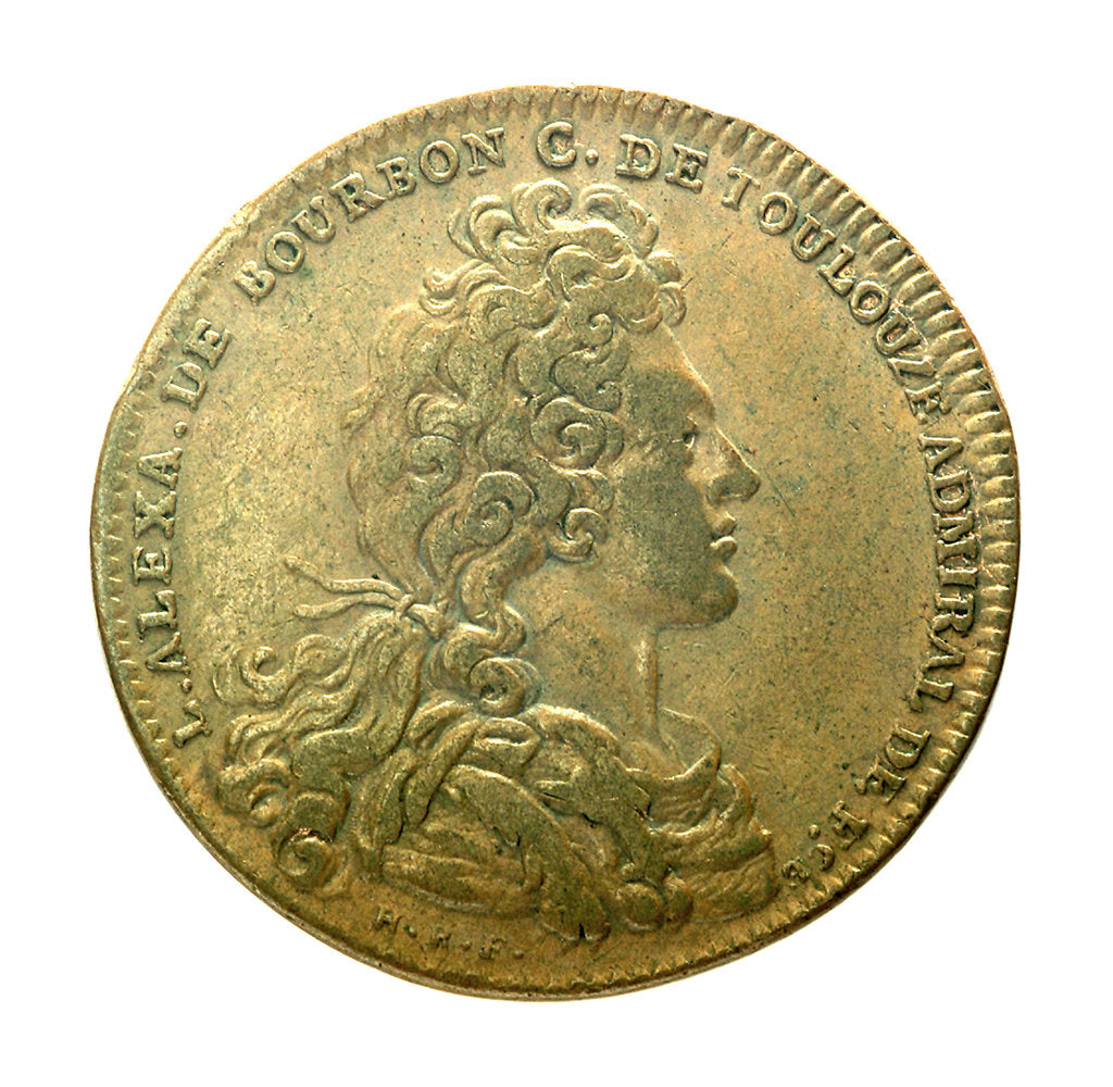Detail of Counter commemorating the terror inspired by the French Fleet; obverse by H. Roussel