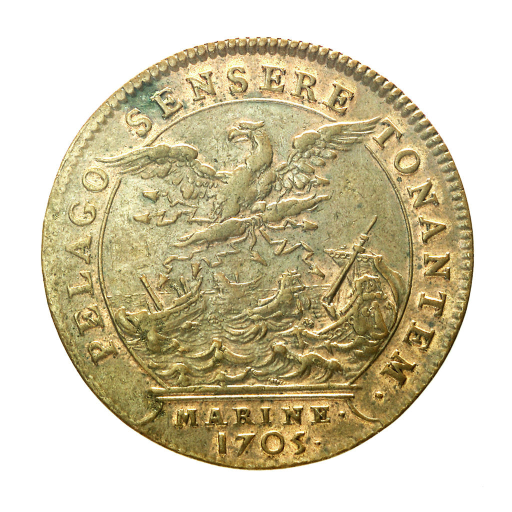 Detail of Counter commemorating the Battle of Malaga, 1704; reverse by H. Roussel