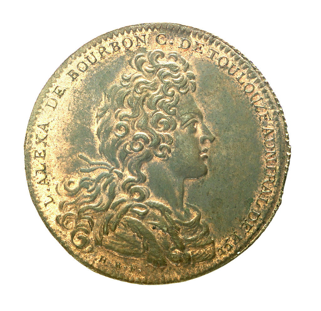 Detail of Counter commemorating the plunder of St Christopher and Nevis; obverse by H. Roussel