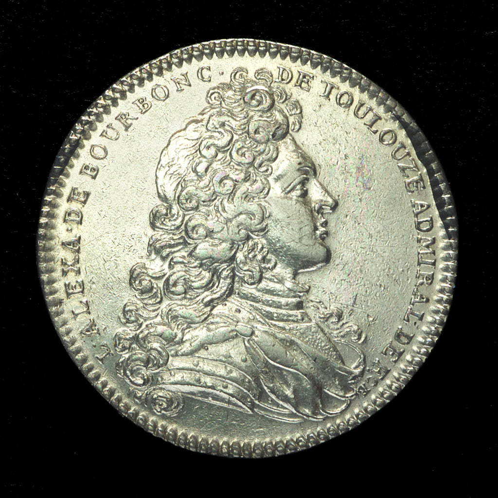 Detail of Counter commemorating a safe convoy brought into Toulon; obverse by unknown
