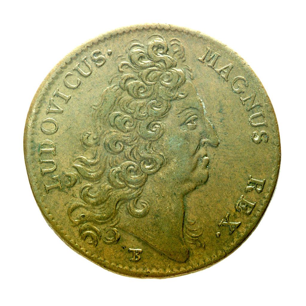 Detail of Counter commemorating internal troubles in England; obverse by T. Bernard