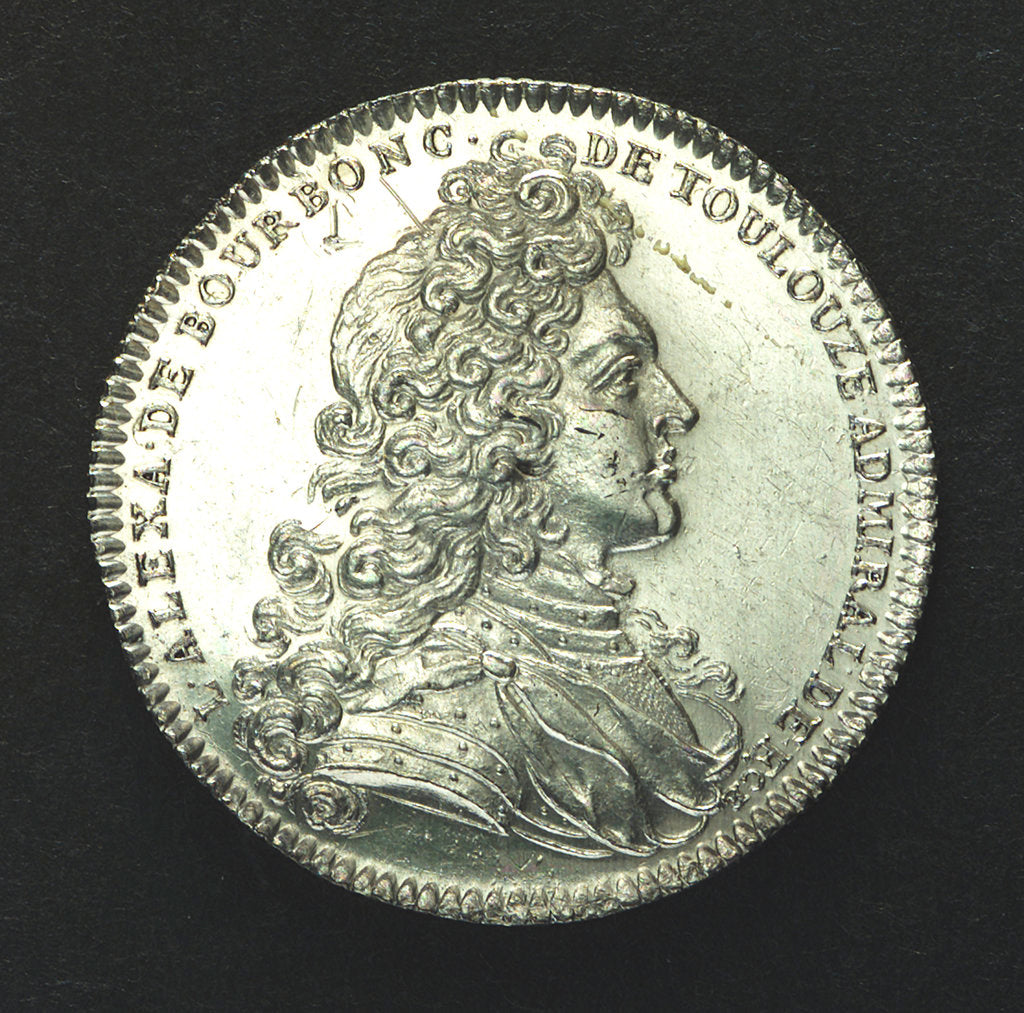 Detail of Counter commemorating  Admiral Louis Alexandre de Bourbon, Comte de Toulouse (1678-1737); obverse by unknown