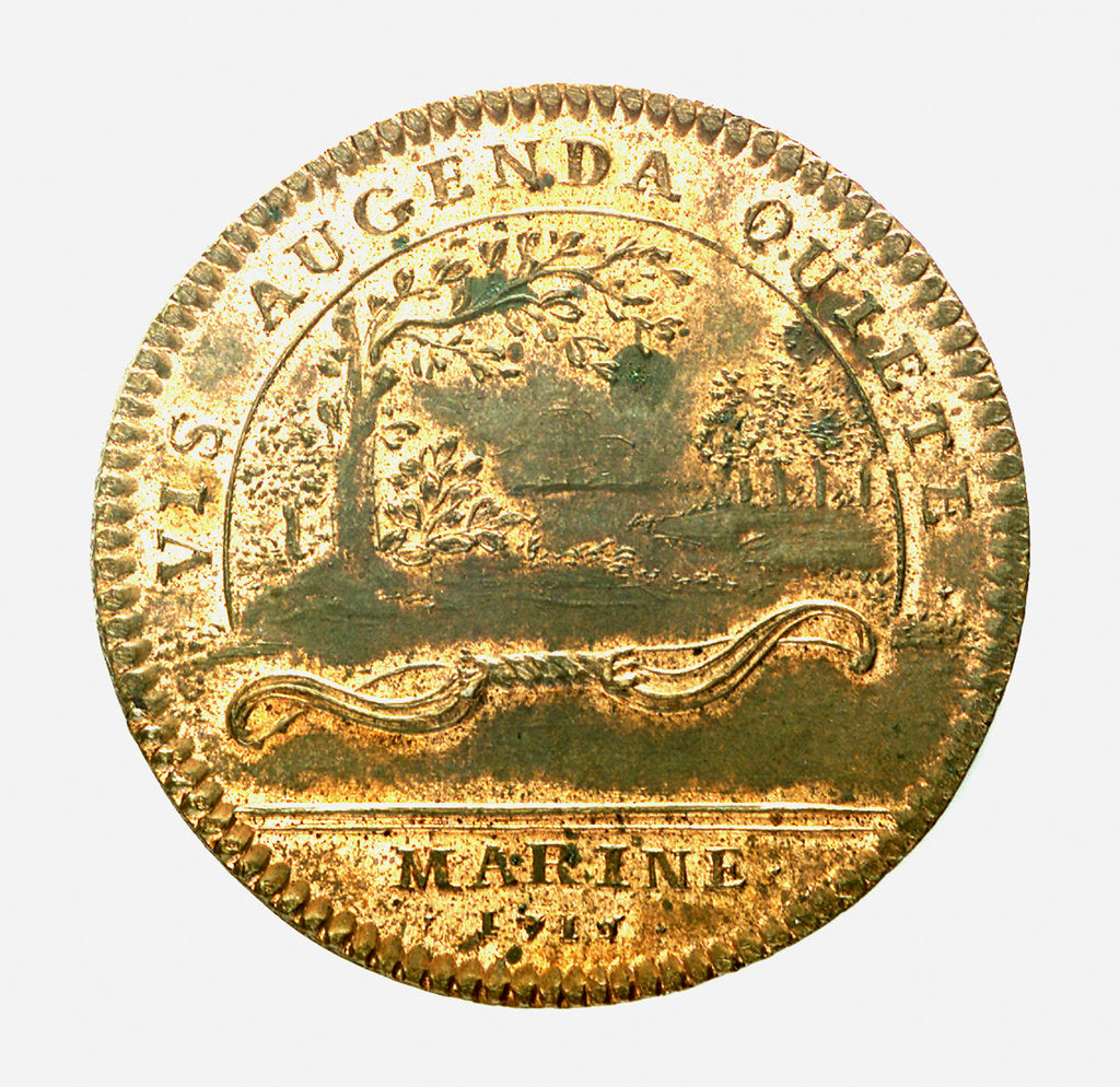 Detail of Counter commemorating the Peace of Utrecht, 1713; reverse by unknown