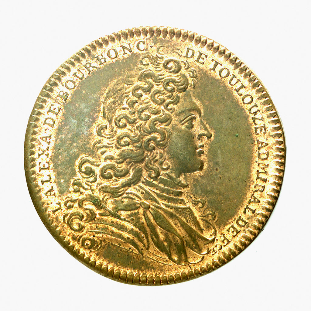 Detail of Counter commemorating the navy active in time of peace; obverse by J. Duvivier