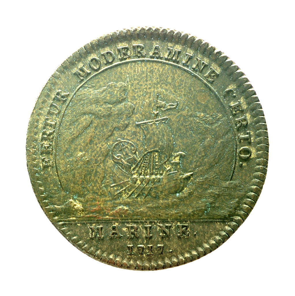 Detail of Counter commemorating the Council of Trade instituted; reverse by unknown