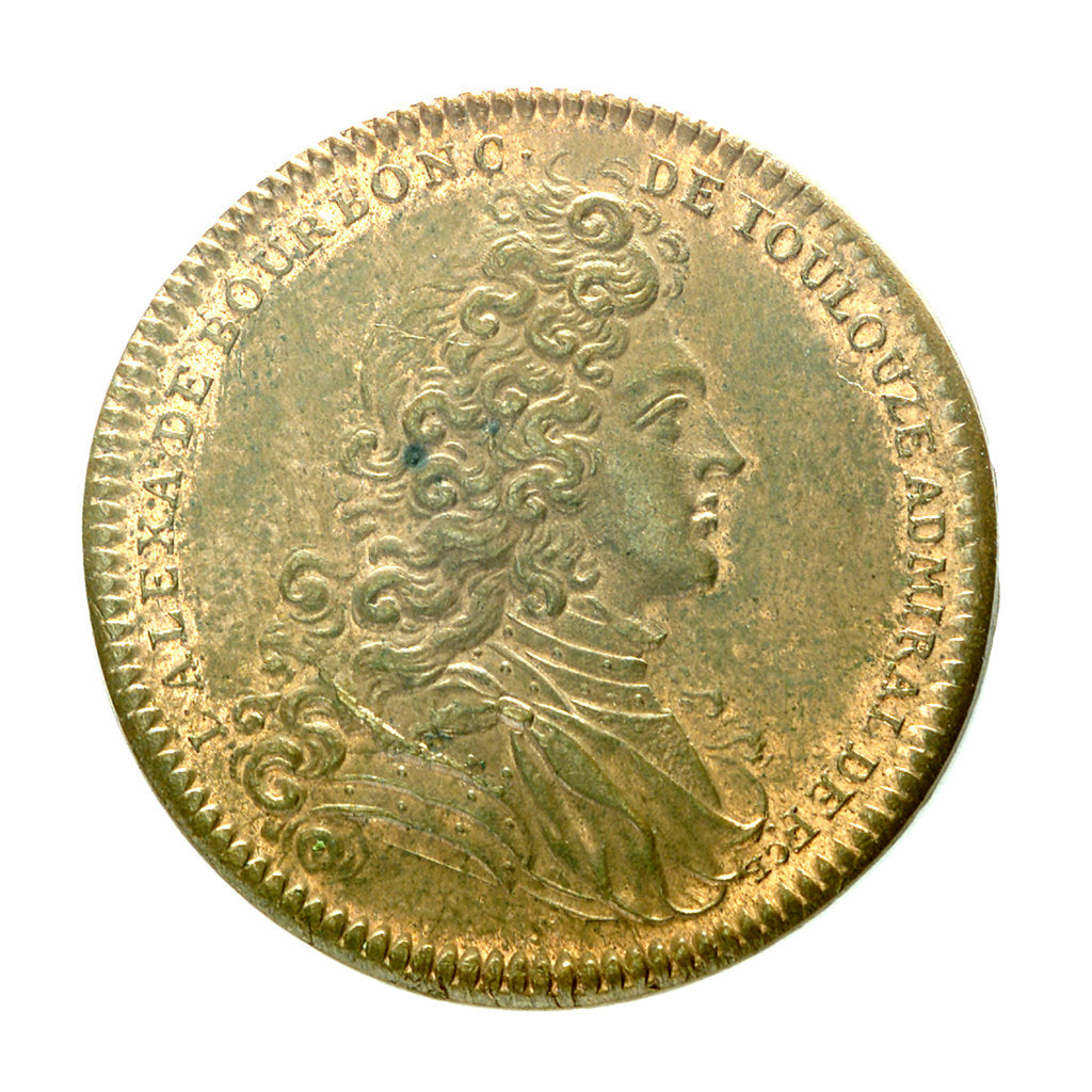 Detail of Counter commemorating the new naval gun; obverse by unknown