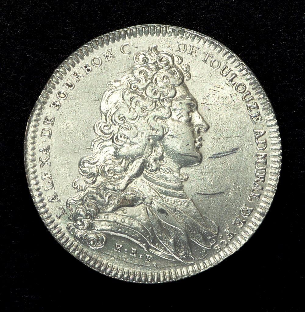 Detail of Counter commemorating the opening up of wealthy mines in Louisiana as proposed by John Law (1671-1729) the banker; obverse by H. Roussel