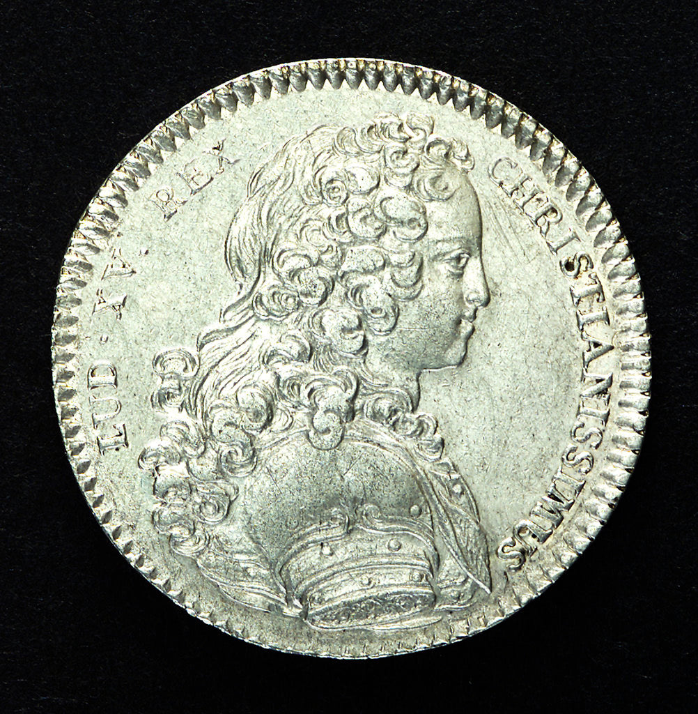 Detail of Medal commemorating the galleys escape from the plague at Marseilles; obverse by J.C. Roettier