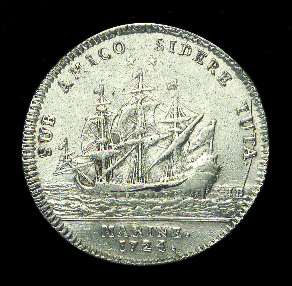 Detail of Medal commemorating the Ministry of Marine taken over by M Maurepas; reverse by J. Bernard