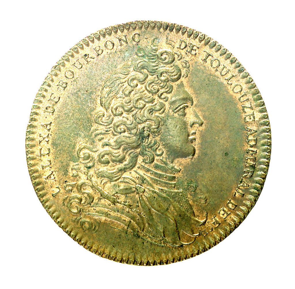 Detail of Counter commemorating peace with England; obverse by J. Bernard