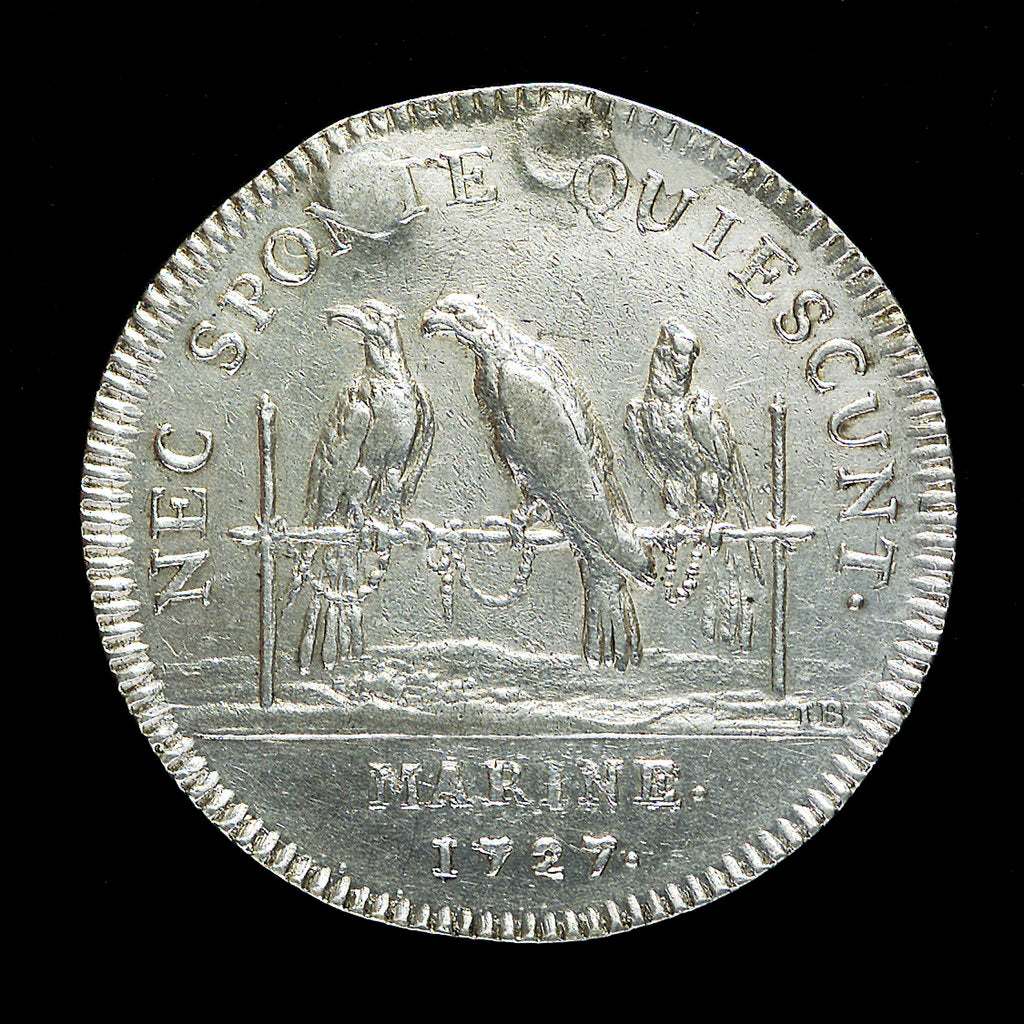 Detail of Counter commemorating the Navy inactive under Cardinal Fleury; reverse by H. Roussel