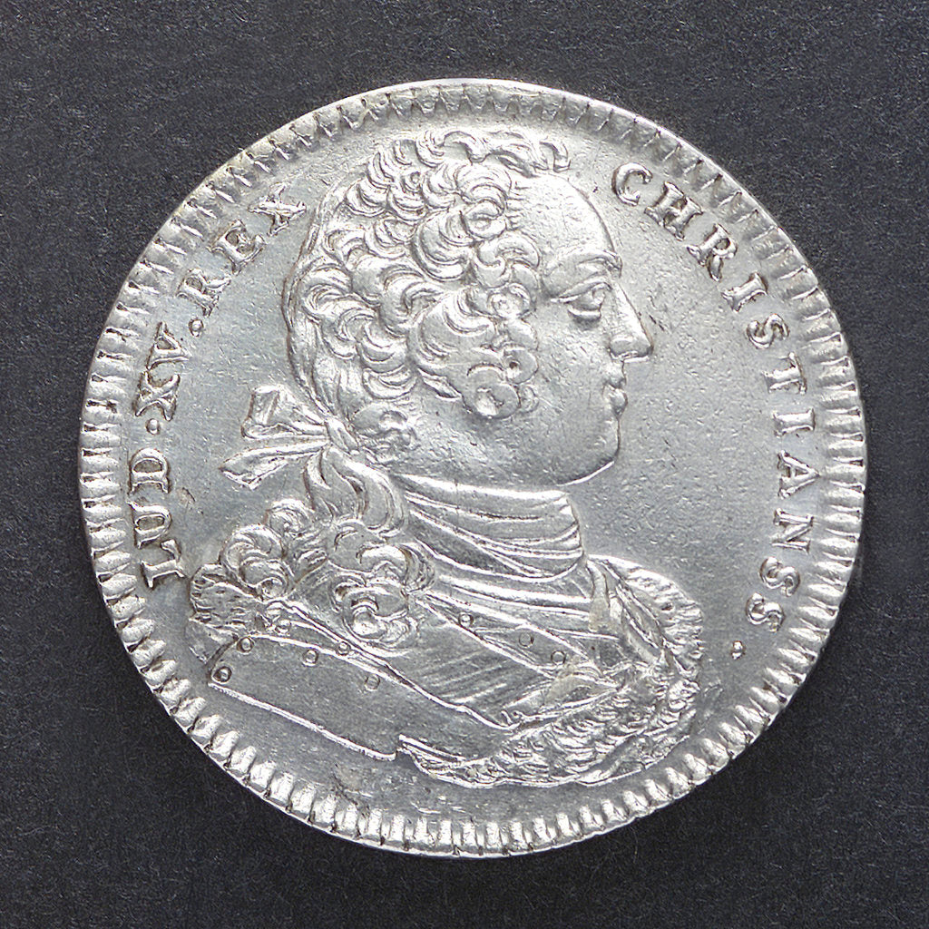 Detail of Counter commemorating peace with the Tripoli pirates, 1730; obverse by unknown