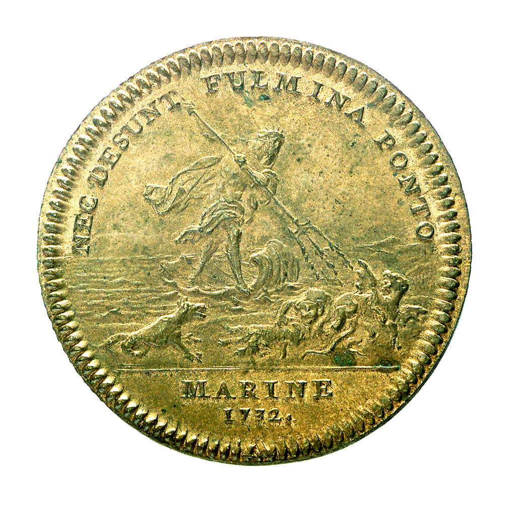 Detail of Counter commemorating the defeat of the Corsairs of Barbary by Admiral Duguay-Trouin, 1732; reverse by H. Roussel