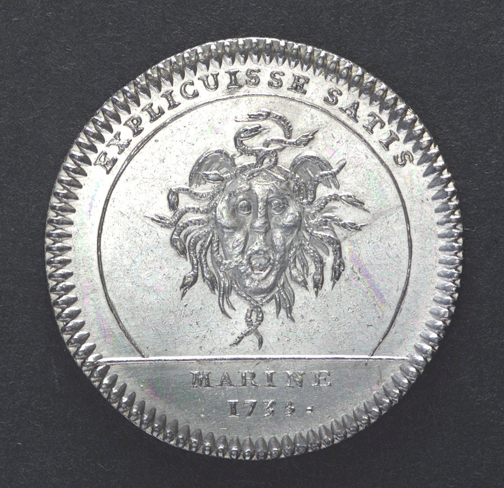 Detail of Counter commemorating the dispatch of a squadron to Danzig, 1735; reverse by unknown