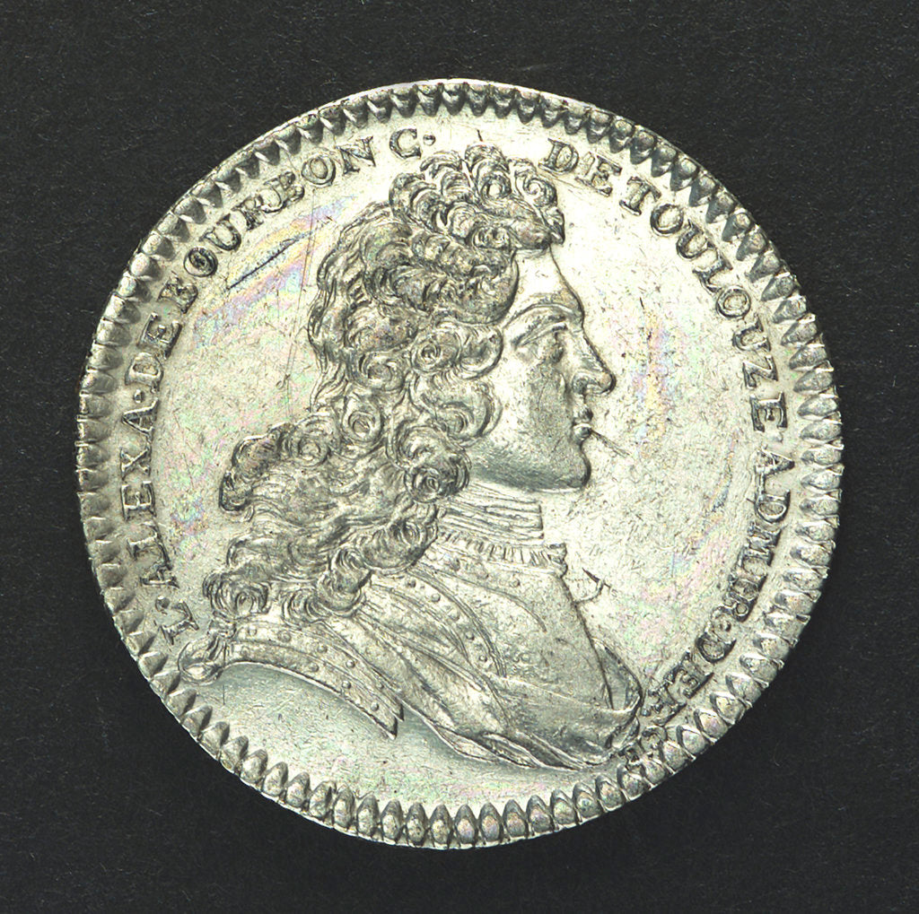 Detail of Counter commemorating the cruise of Admiral d'Antin to Morocco, 1738; obverse by unknown