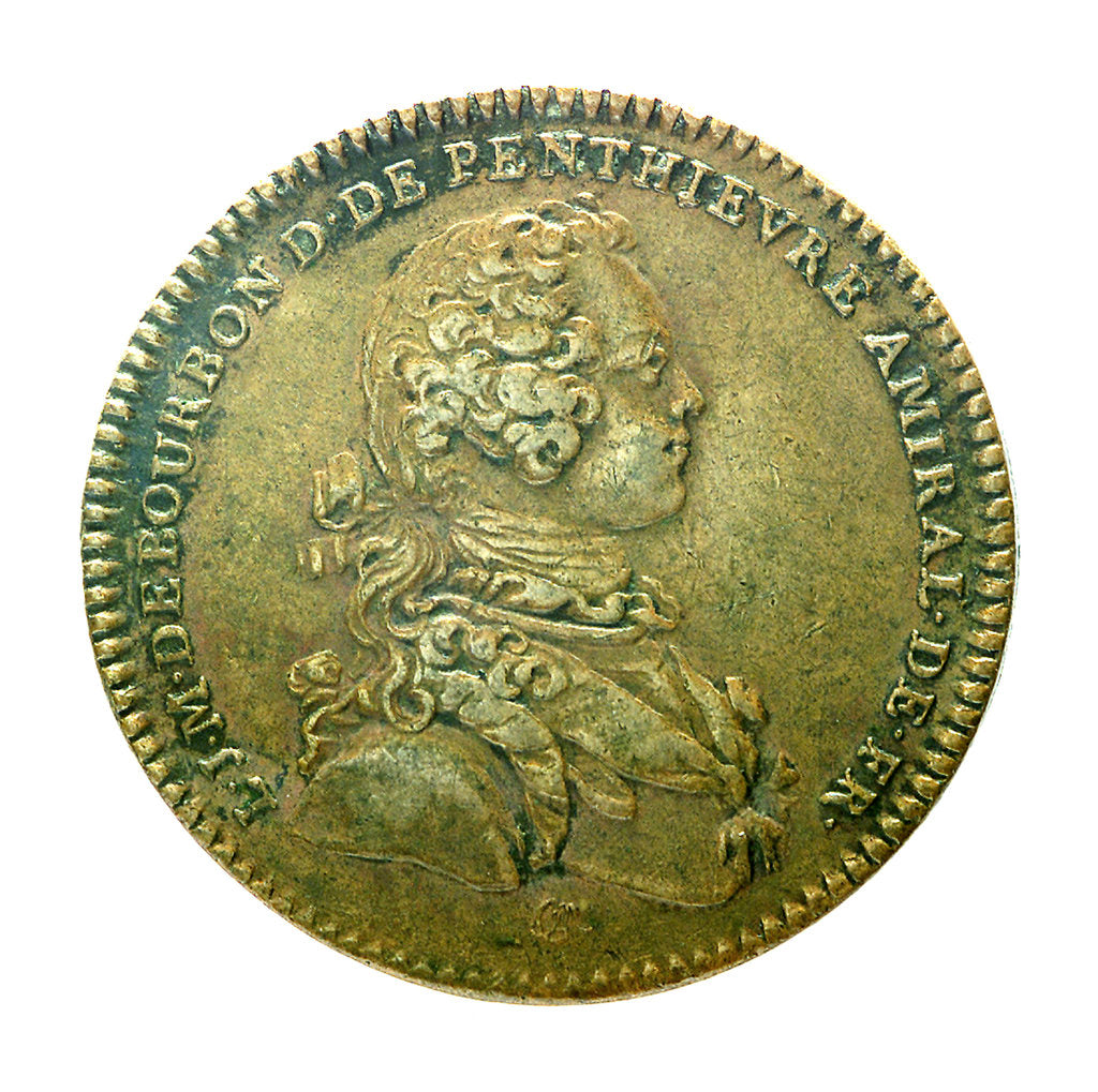 Detail of Counter commemorating the war with England, Austria and the Netherlands; obverse by J.C. Roettier