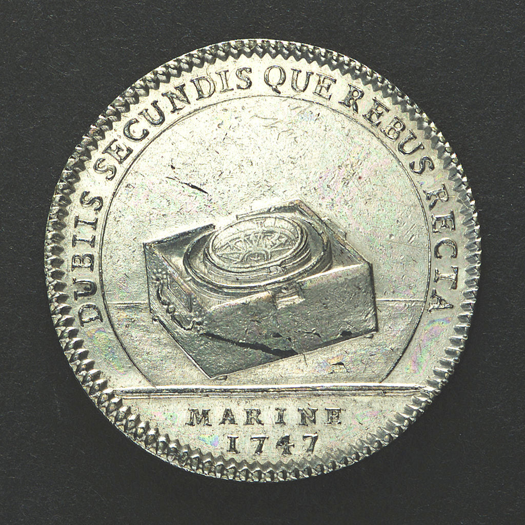 Detail of Counter commemorating Admiral Duc d'Anville wrecked off the Azores; reverse by J.C. Roettier