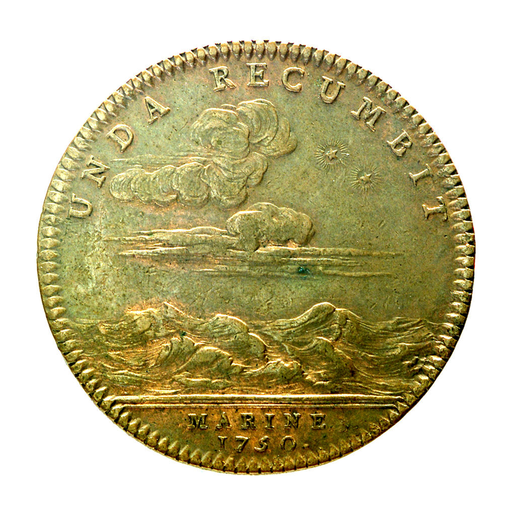 Detail of Counter commemorating the war ended; reverse by J.C. Roettier