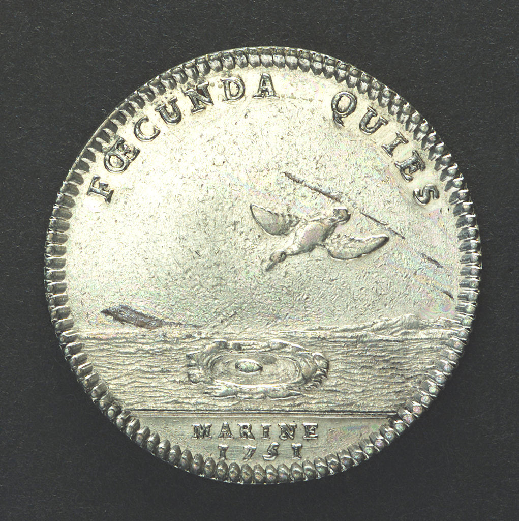 Detail of Counter commemorating the increased strength of the navy; reverse by unknown
