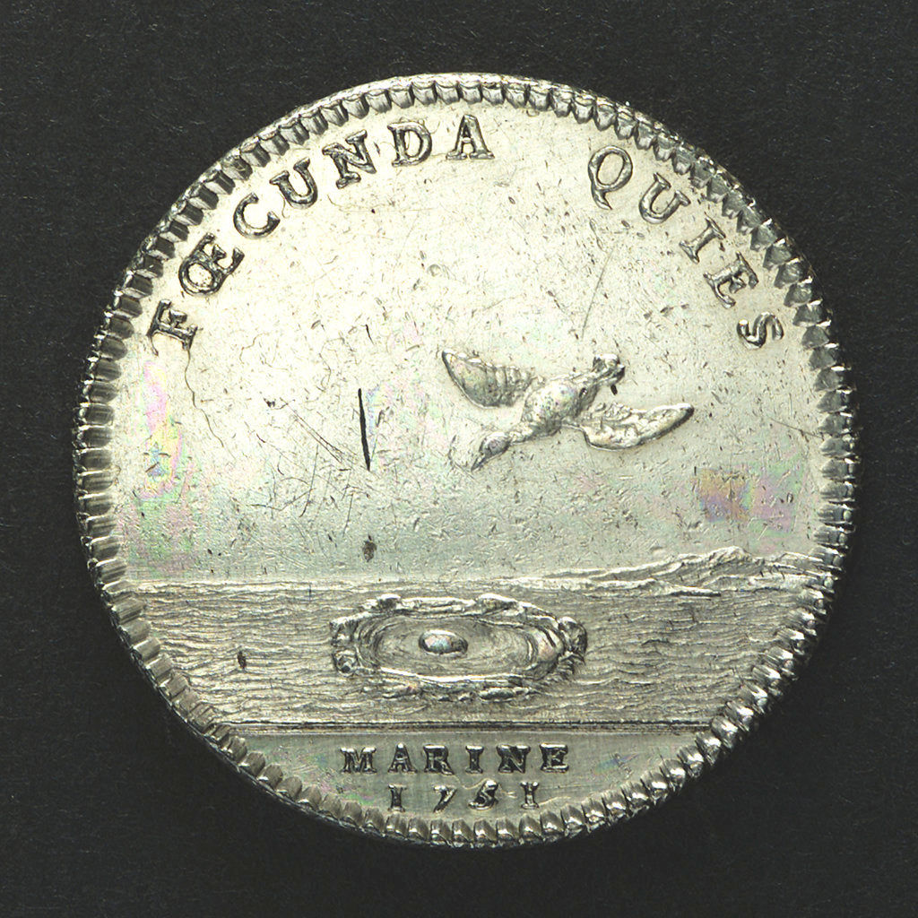 Detail of Counter commemorating the increased strength of the navy; reverse by J. Duvivier