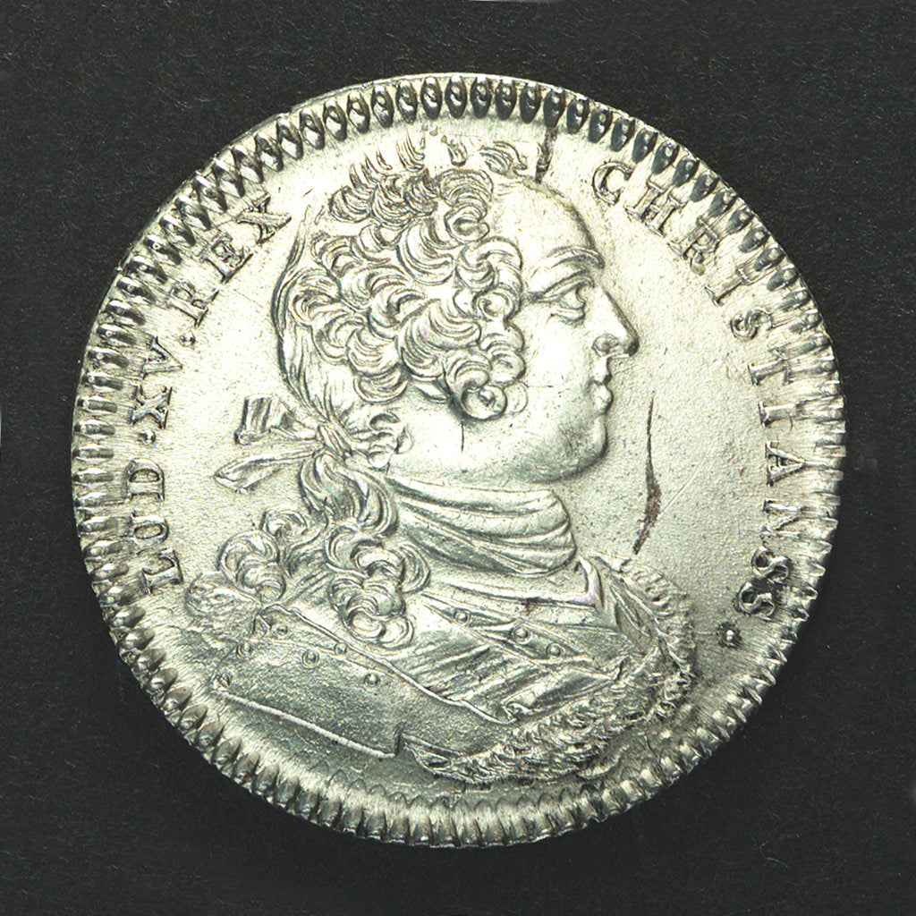 Detail of Counter commemorating Montcalm's success in Canada; obverse by unknown